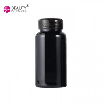 Black Medicine Bottles Pet 80ml 100ml 120ml 150ml Pill Bottle With Screw Cap Empty Plastic Capsule Container